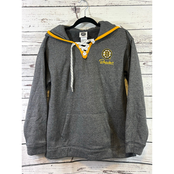 NHL Other - Men's NHL Gray Boston Bruins Hoodie S with Yellow Accents